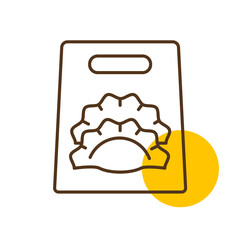 Fast food delivery take away paper bag icon.