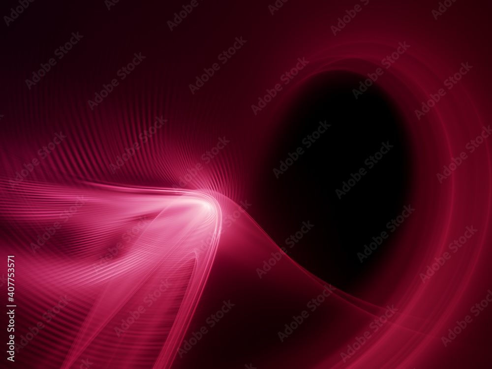 Fototapete Abstract red and black background. Detailed generative fractal graphics. Technology and science concept.