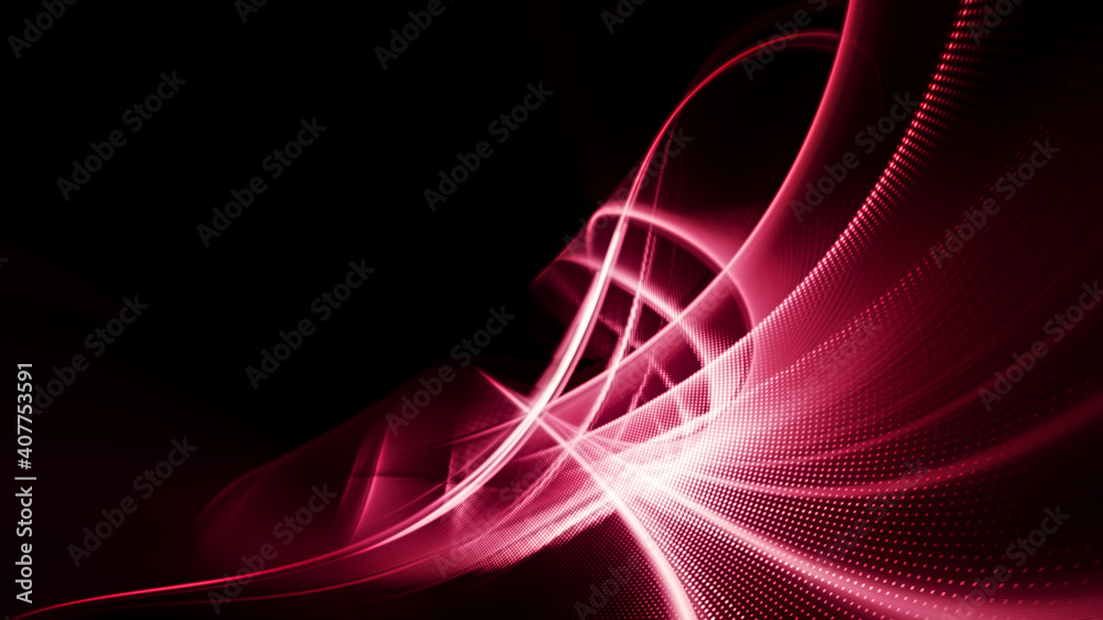 Fototapete abstract red and black background. detailed generative fractal graphics. technology and science conc