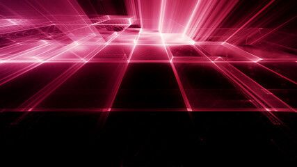 Fototapeta premium Abstract red and black background. Fractal graphics 3d illustration. Technology and science concept.