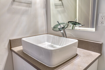 Modern white bathroom sink