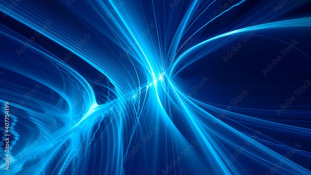 Poster abstract digital technology background. dynamic lines composition. detailed generative fractal graph