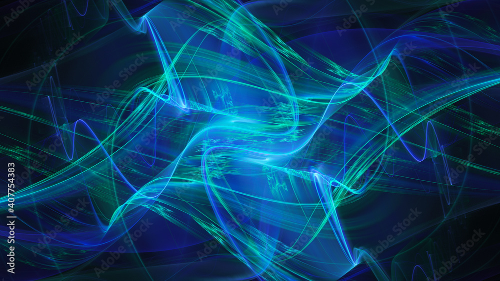Poster abstract digital technology background. dynamic lines composition. detailed generative fractal graph