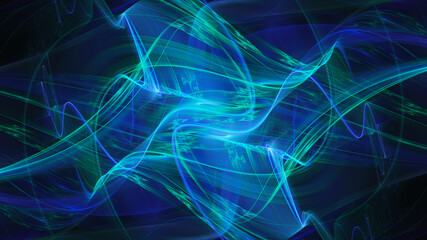 Abstract digital technology background. Dynamic lines composition. Detailed generative fractal graphics.