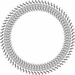 Round frame. Circle Ornamental decorative frame with floral element 