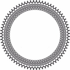 Round frame. Circle Ornamental decorative frame with floral element 