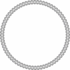 Round frame. Circle Ornamental decorative frame with floral element 