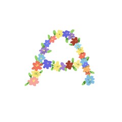the letter a  symbol flower spring

