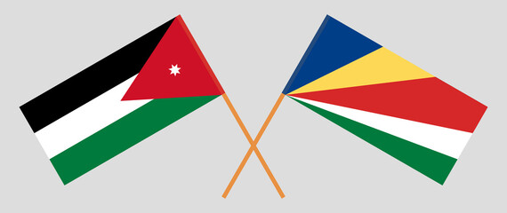 Crossed flags of Jordan and Seychelles