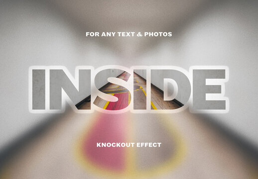 Glass Sign Knockout Text Effect Mockup