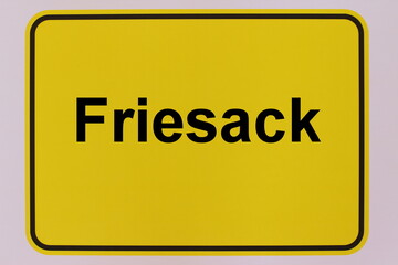 Illustration eines Stadteingangsschildes der Stadt Friesack