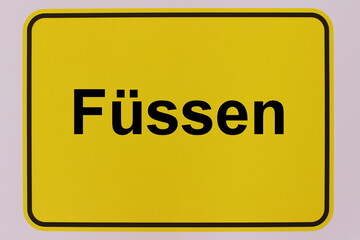 Illustration eines Stadteingangsschildes der Stadt Füssen