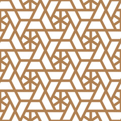 Geometric seamless vector pattern including traditional korean or chinese motive with typical lines and elements