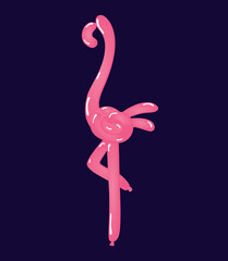 Fototapeta premium Animal flamingo balloons. bird balloon animals for happy kids party isolated on white background. Toy balloon for party illustration.