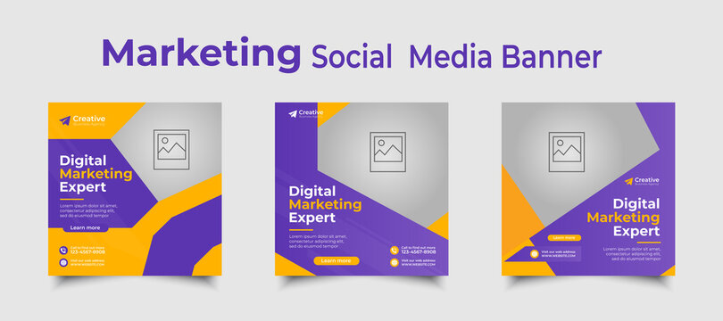 Digital marketing agency or marketing expert social media post design, vector templet design