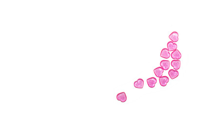Hearts on white background