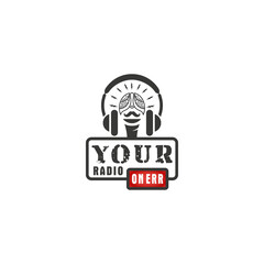 Radio Announcer Logo Design Vector Illustration
