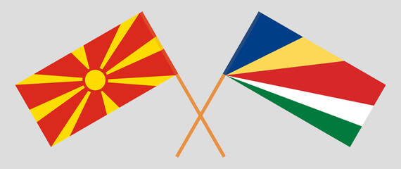 Crossed flags of North Macedonia and Seychelles