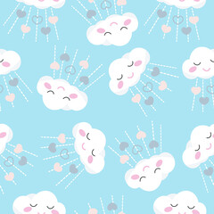Vector seamless pattern with cute nice elements for children' textile, fabric, clothing, wallpaper, wrapping paper, EPS 10