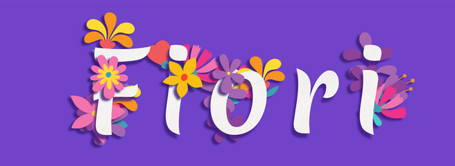 fiori, italian word for flowers, creative alphabet