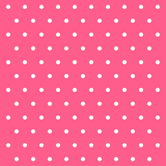 Valentines day pattern polka dots. Template background in pink and white polka dots . Seamless fabric texture. Vector illustration