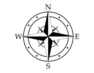Compass icon vector on white background
