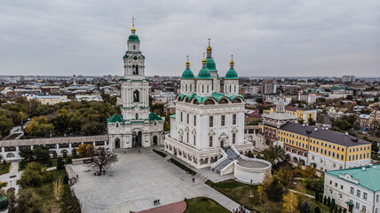 Fototapeta na wymiar view of the white church from above