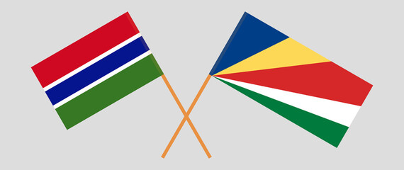 Crossed flags of the Gambia and Seychelles