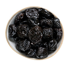 Prunes isolated on white