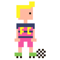 8 bit football player vector illustration