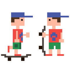 8 bit skater boy