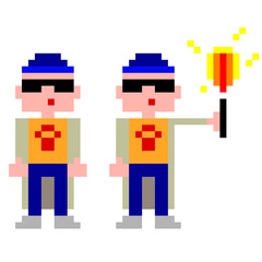 8 bit soccer hooligan illustration