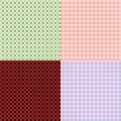 Vector pattern. Seamless pattern. burgundy, green, purple, yellow, checkered table cloth,