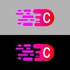vector C letter logo design with an abstract theme. combination of red and purple gradations. suitable for logo design companies, restaurants, offices, etc.