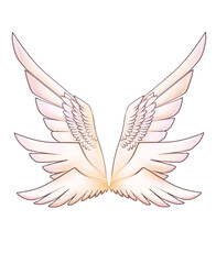 Six wings in cartoon style
