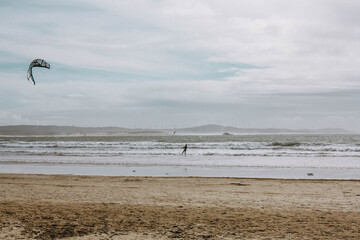 kite surfer on the waves