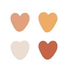 Abstract heart isolated vector, boho love poster, valentines day elements