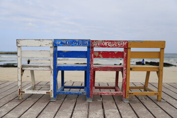 월정리 해변 의자