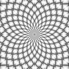 Fibonacci Lights  A fractal creation with a Fibonacci architectural pattern in black and white.