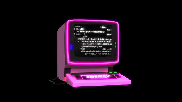 3d retro render computer 1990s