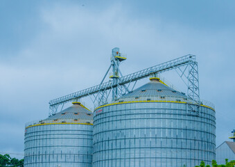 grain silos in the field