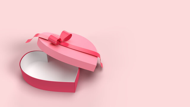 3d rendering of a heart-shaped present box