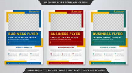 business flyer template with abstract style and modern concept use for corporate promotion and publication