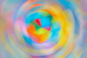 Colorful motion abstract photography. Defocused gradient colors flow to create a circular pattern...