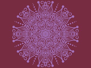 Arabic ornamental round lace ornament. Digital art illustration