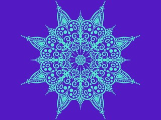 Arabic ornamental round lace ornament. Digital art illustration