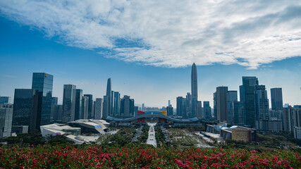 Fototapeta premium Overlooking the center of Shenzhen