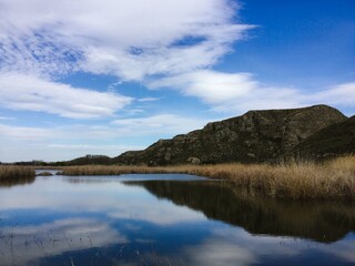 lake in the mountains with sky