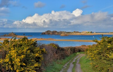 Beautiful seascape at Plougrescant in Brittany. France