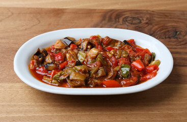 Traditional Turkish eggplant appetizer (şakşuka)